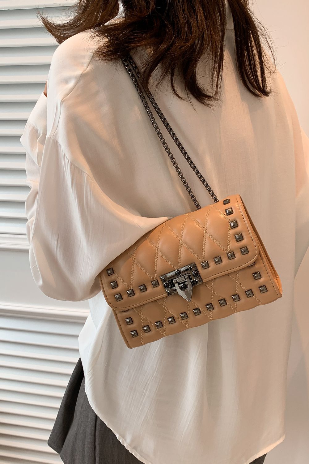 Studded PU Leather Crossbody Bag Trendsi