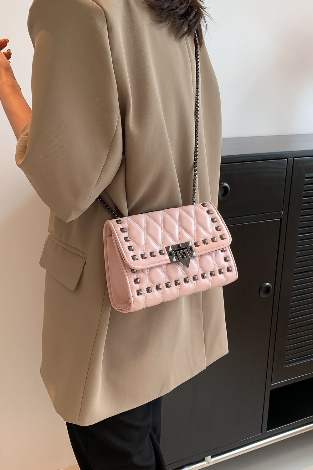 Studded PU Leather Crossbody Bag Trendsi