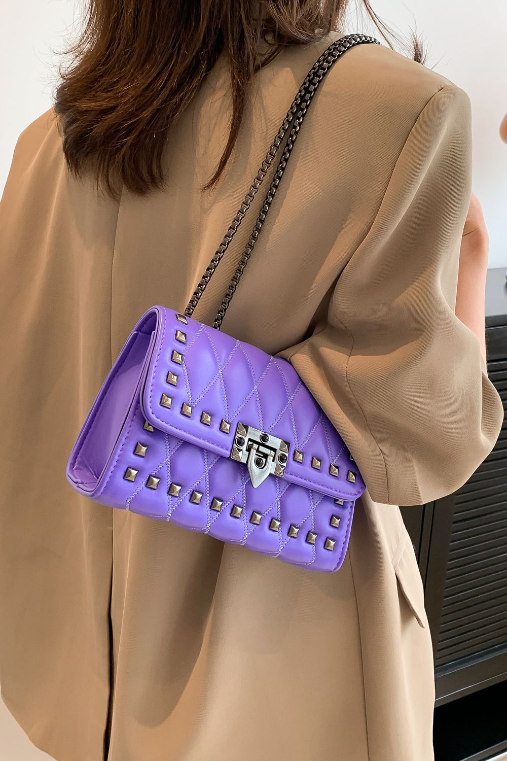 Studded PU Leather Crossbody Bag Trendsi