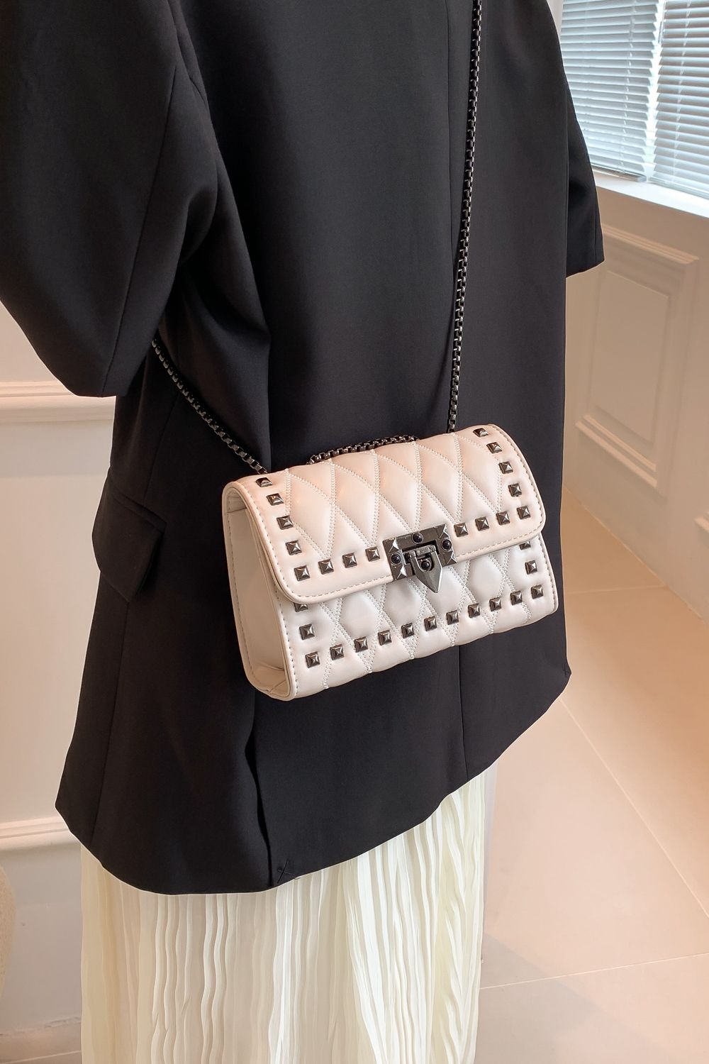 Studded PU Leather Crossbody Bag Trendsi