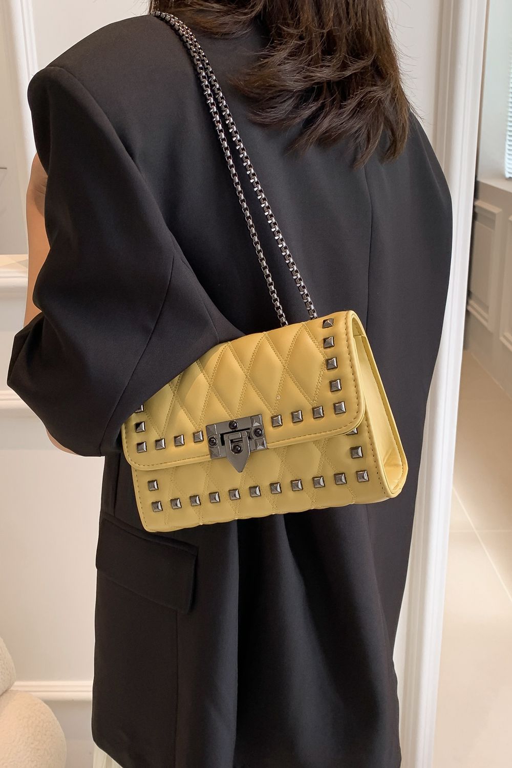 Studded PU Leather Crossbody Bag Trendsi