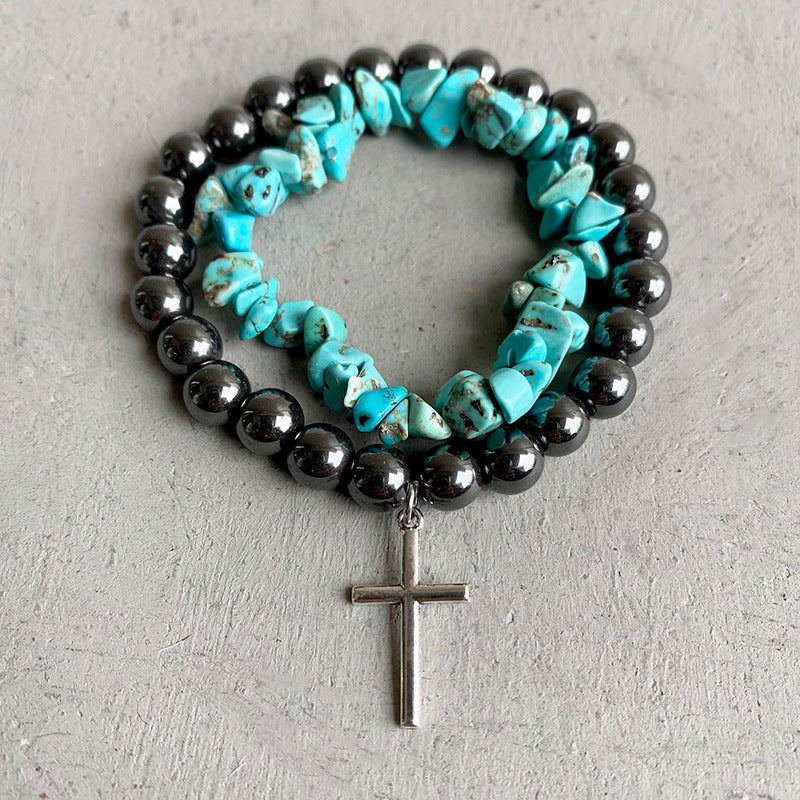 Turquoise Alloy Bracelet Trendsi