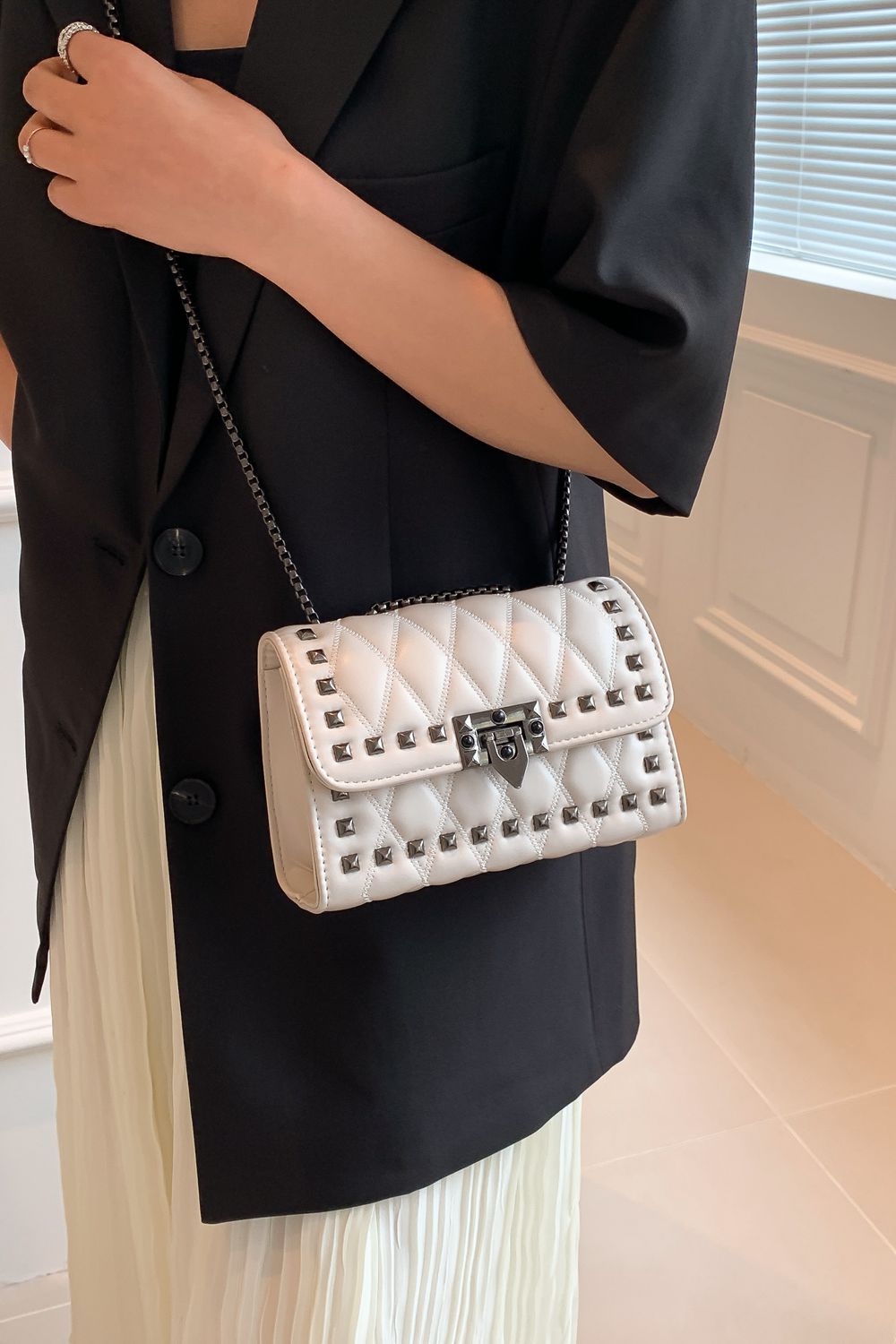 Studded PU Leather Crossbody Bag Trendsi