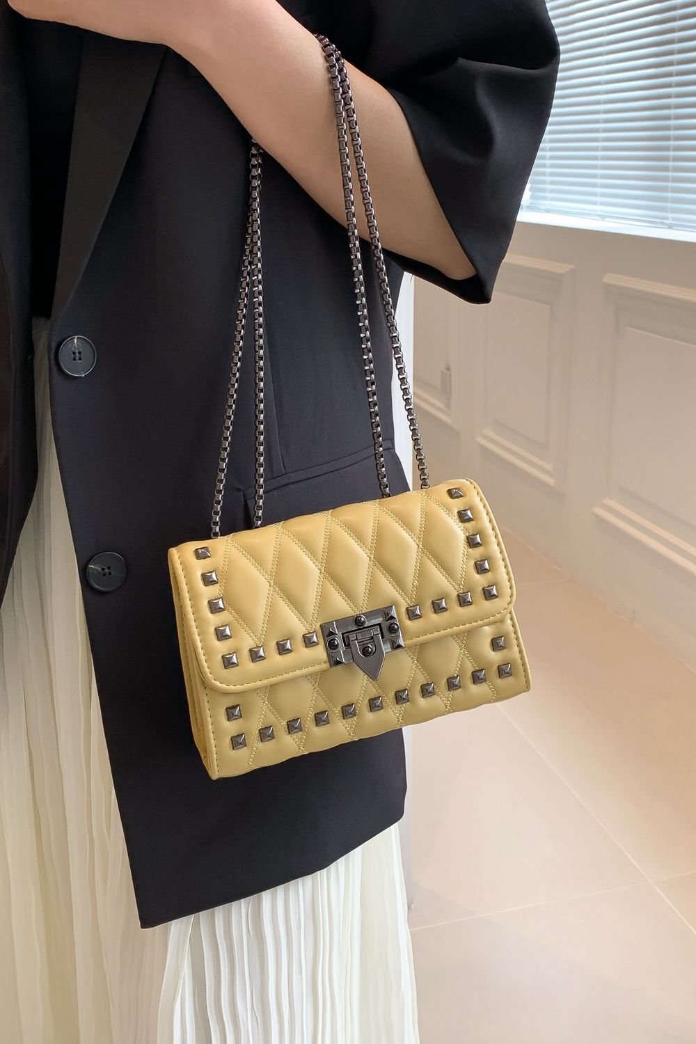 Studded PU Leather Crossbody Bag Trendsi